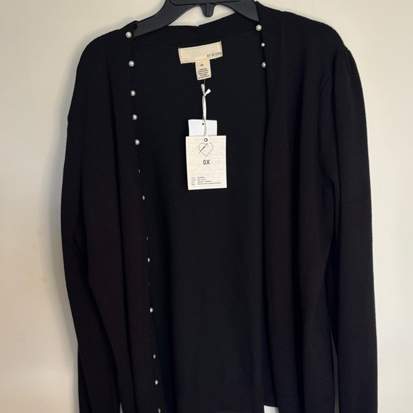 Black Cardigan with Pearl Accents - Picture 5 of 5